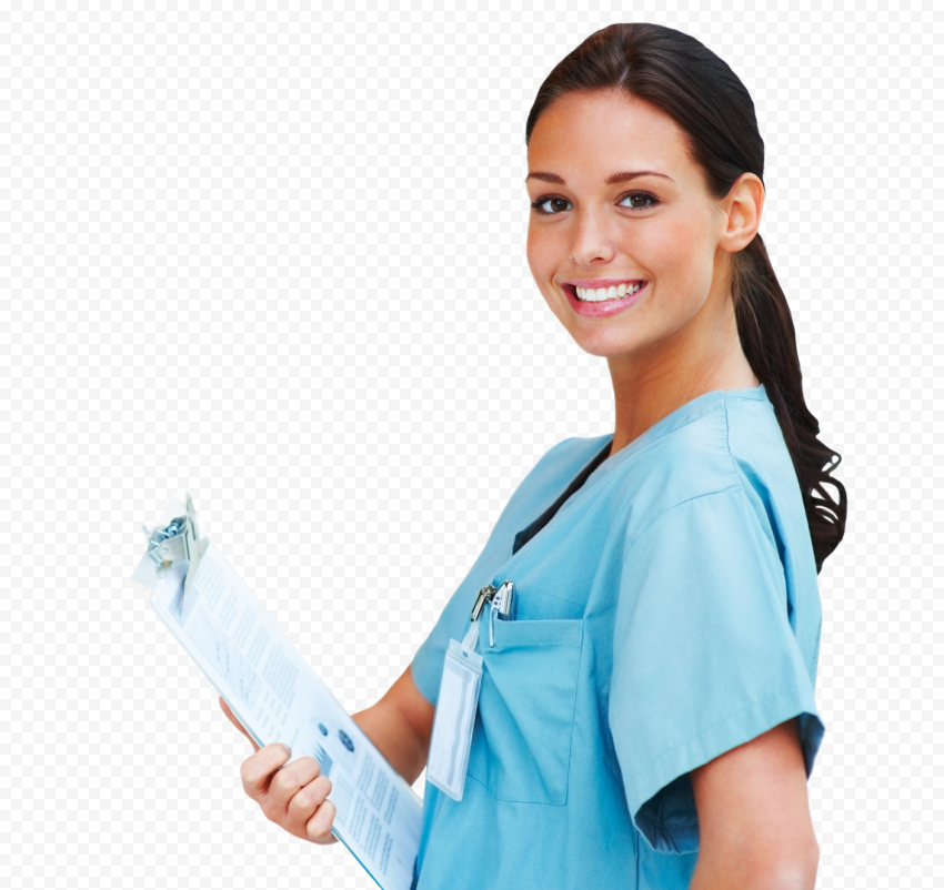 Female Doctor Physician Surgeon Nurse Blue Coat