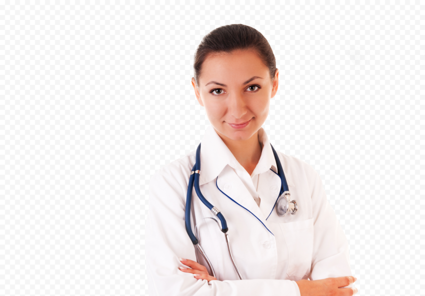 Female Doctor Smiling Stethoscope White Coat