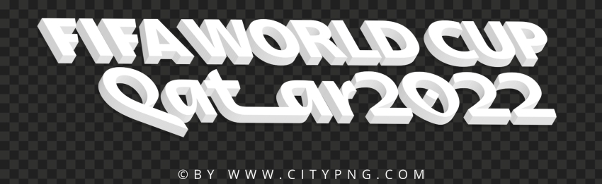 Fifa World Cup Qatar 2022 3D Isometric White Logo PNG