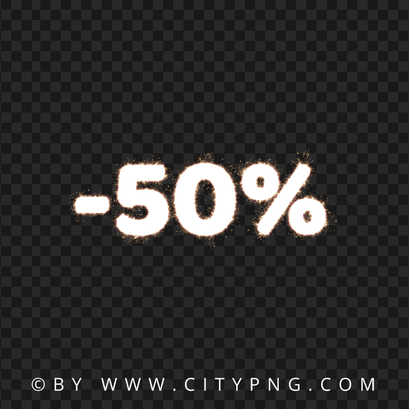 Fifty 50 Percent Discount Sparkling Fireworks HD PNG