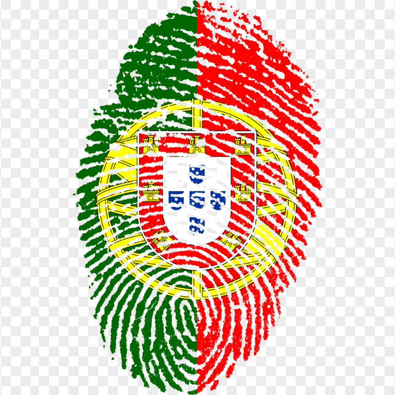 Fingerprint Portugal Flag PNG Image