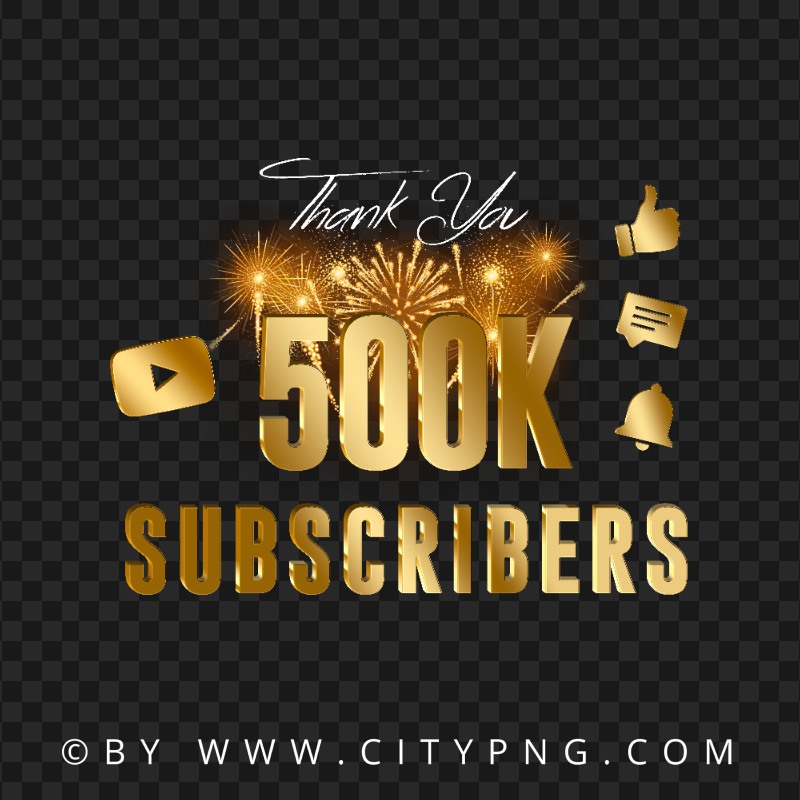 Fireworks 500K Subscribers Youtube Celebration PNG