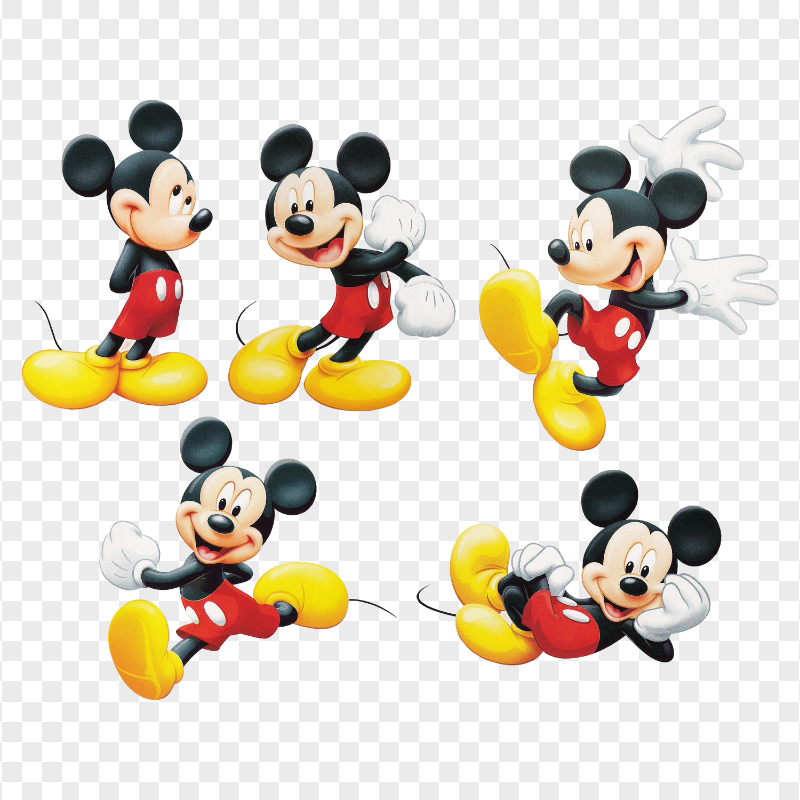 Five Mickey Mouse Collage Image PNG