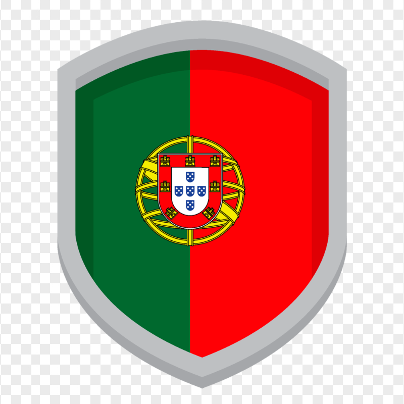 Flag Of Portugal Vector Shield Shape
