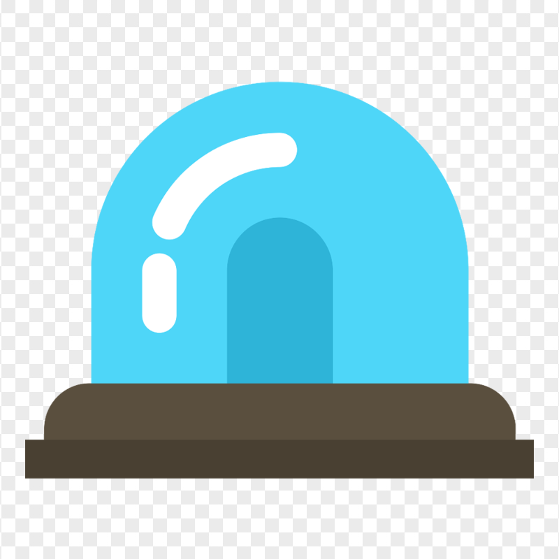 Flat Blue Beacon Siren Light Alarm Icon PNG