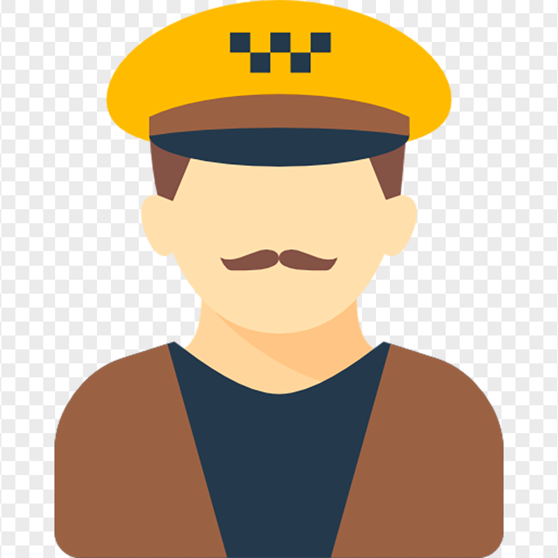 Flat Cab Taxi Driver Person Icon PNG