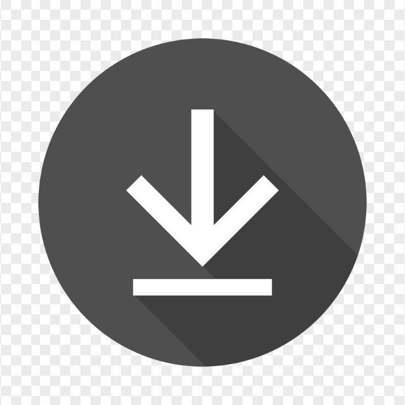 Flat Circle Round Black Download Button Icon PNG