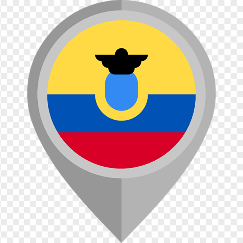Flat Ecuador Flag Map Pin Icon