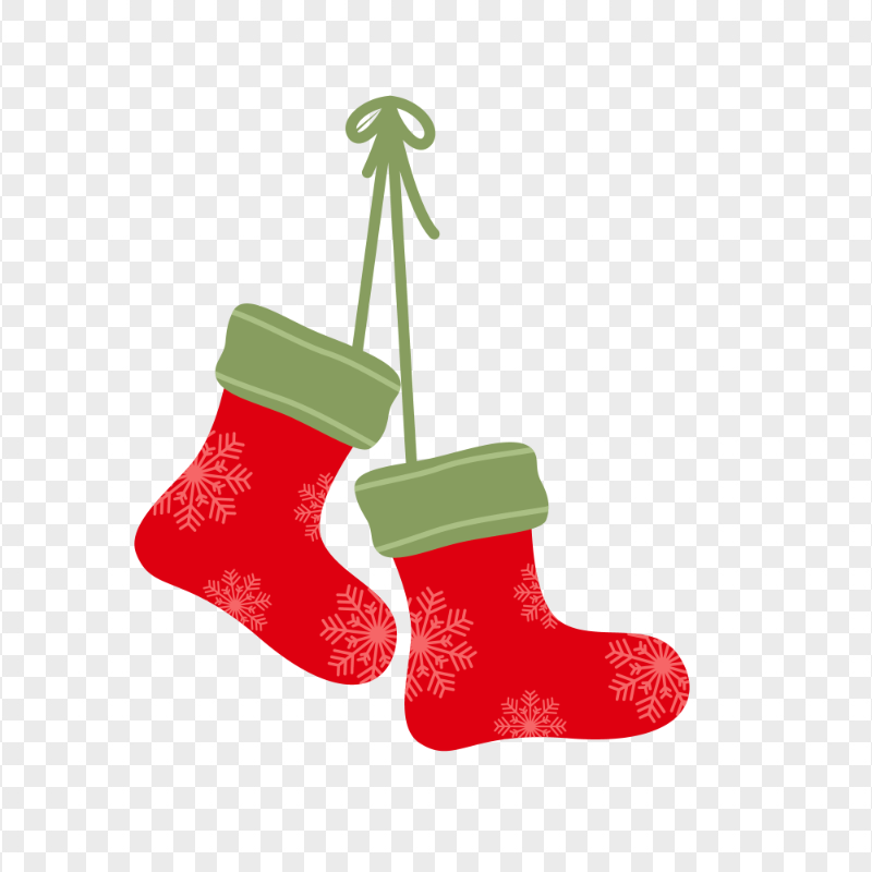 Flat Hanging Pair Of Santa Christmas Socks HD PNG