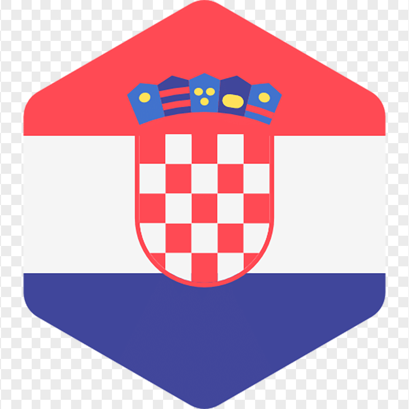 Flat Hexagon Croatia Flag Icon FREE PNG