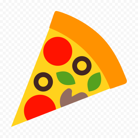 Flat Pizza Slice Icon HD Transparent Background