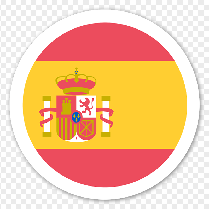 Flat Round Circle Spain Flag Icon PNG
