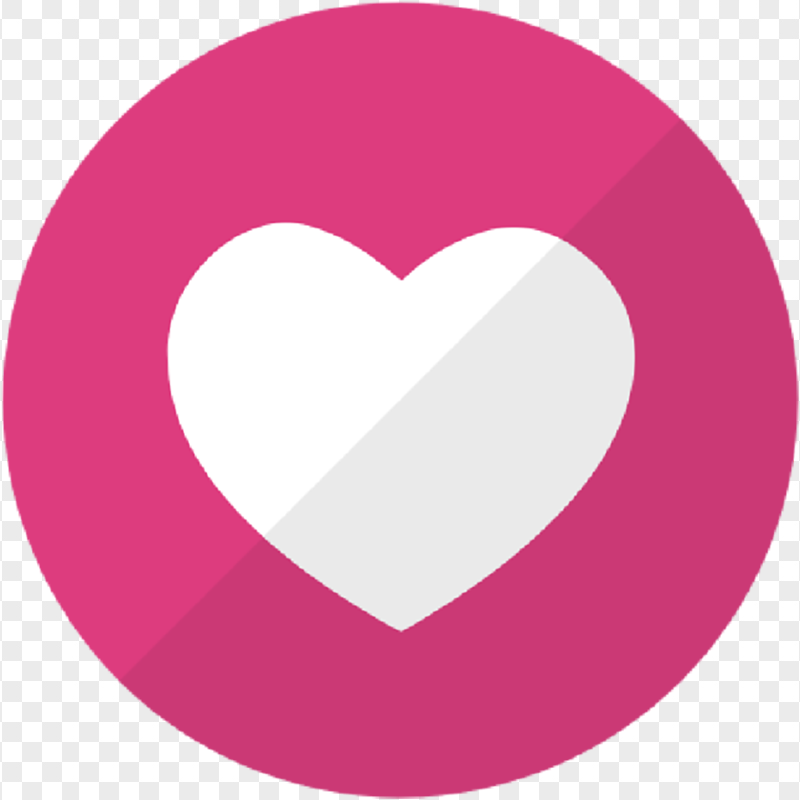 Flat Round Social Media Like Heart Icon