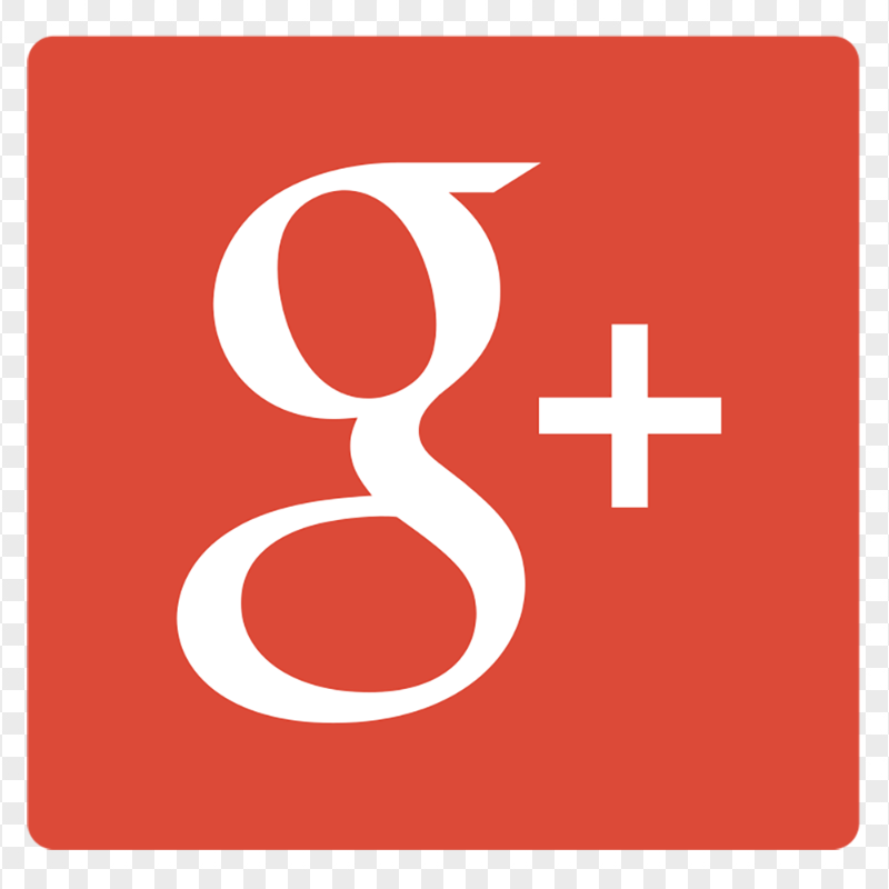 Flat Square Red Google G Plus App Icon