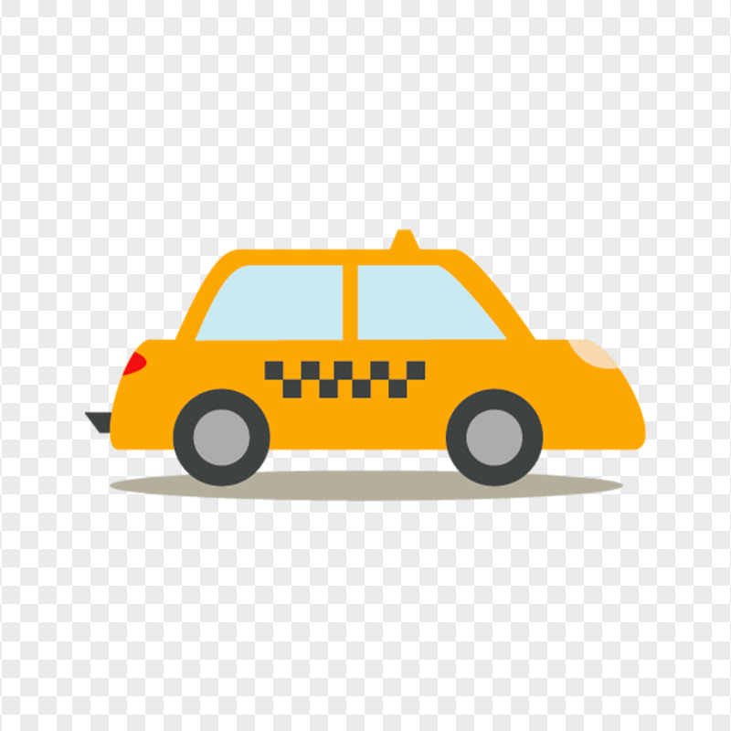 Flat Yellow Cab Taxi Icon PNG