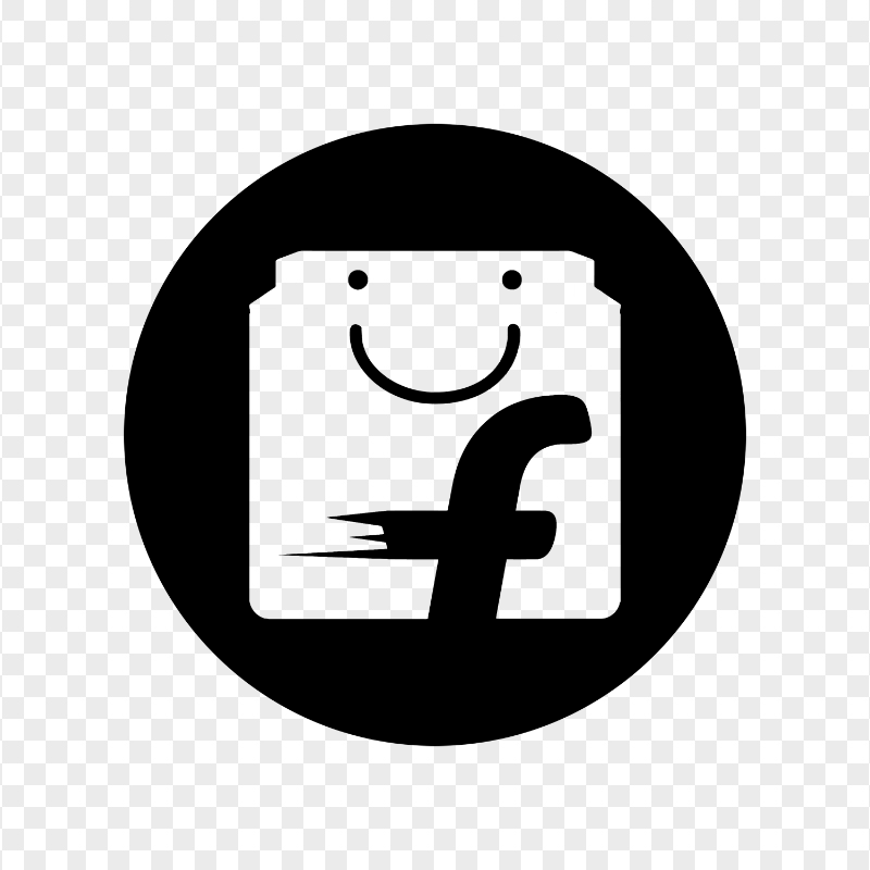 Flipkart Black Round Icon PNG