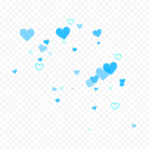 Floating Blue Hearts Background PNG