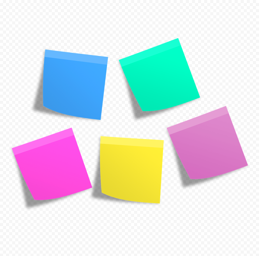 Fluorescent Colors Paper Sticky Notes PNG