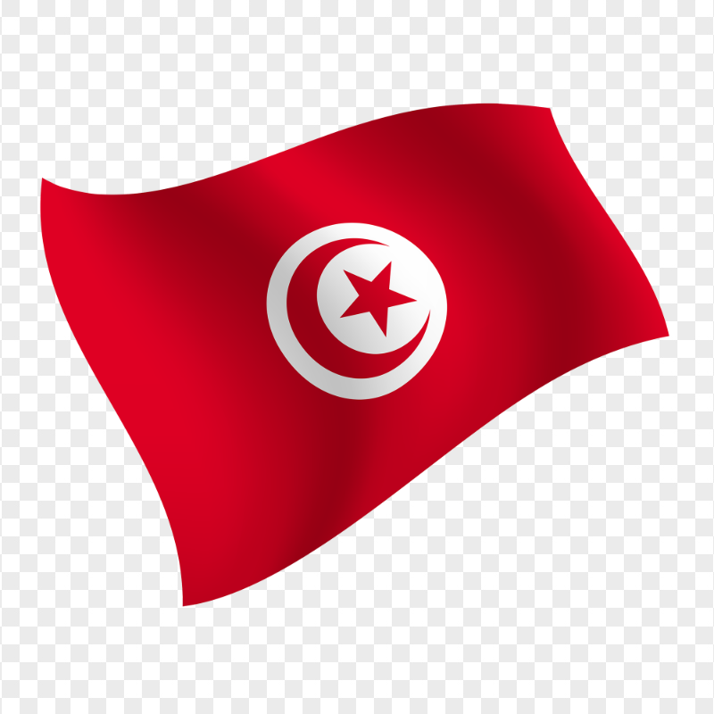 Flying Tunisia Flag Transparent Background