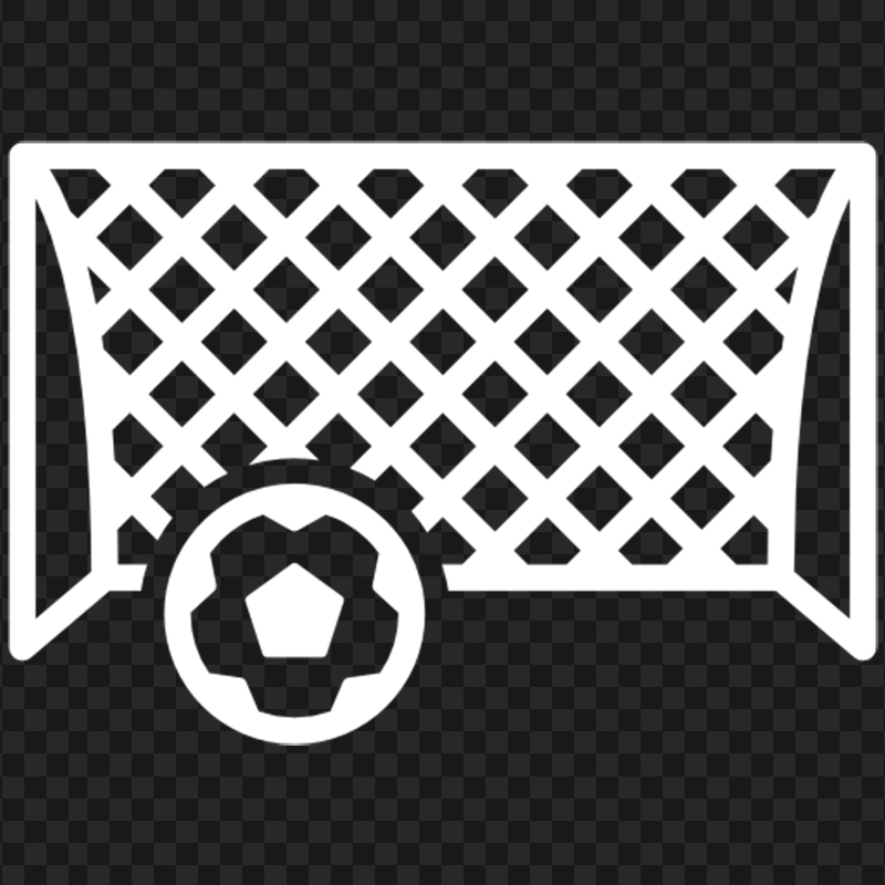 Football Goal With Ball White Icon