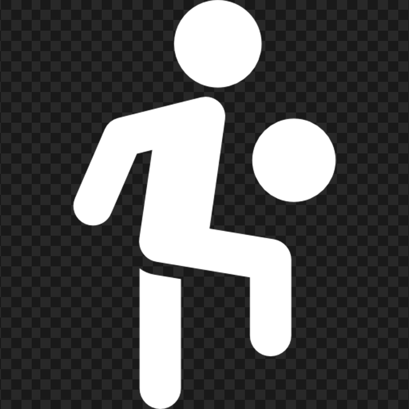 Football Player Juggling Ball White Icon