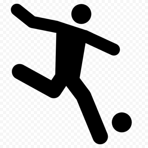 Football Player Silhouette Kicking The Ball Icon