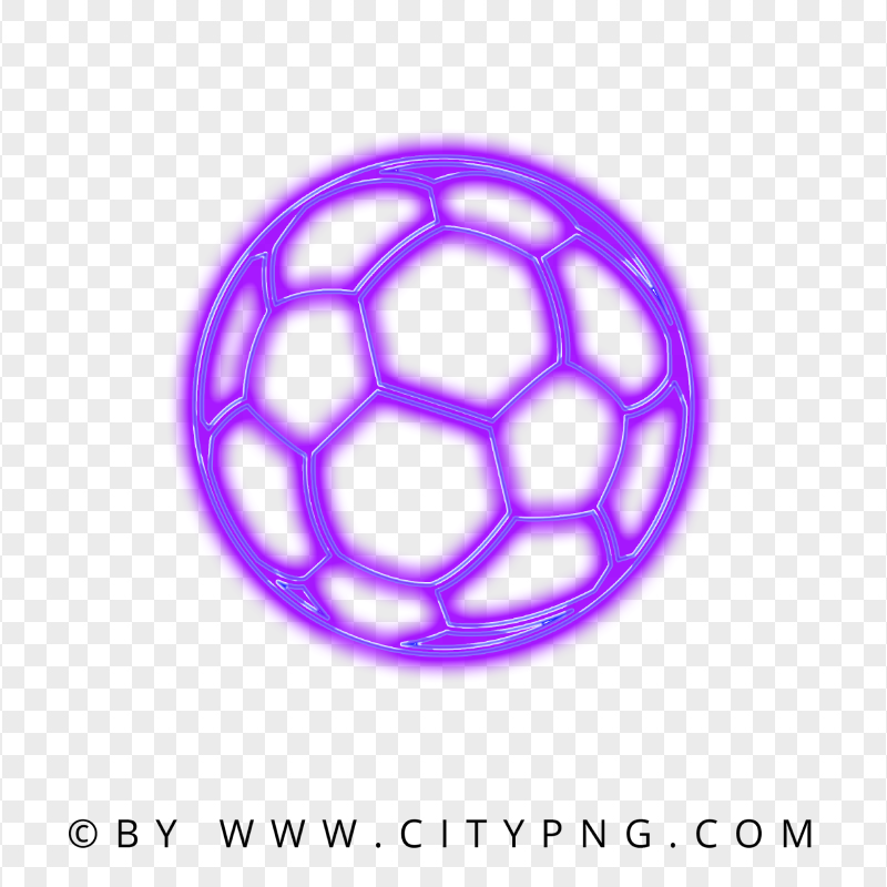 Football Soccer Purple Neon Ball PNG