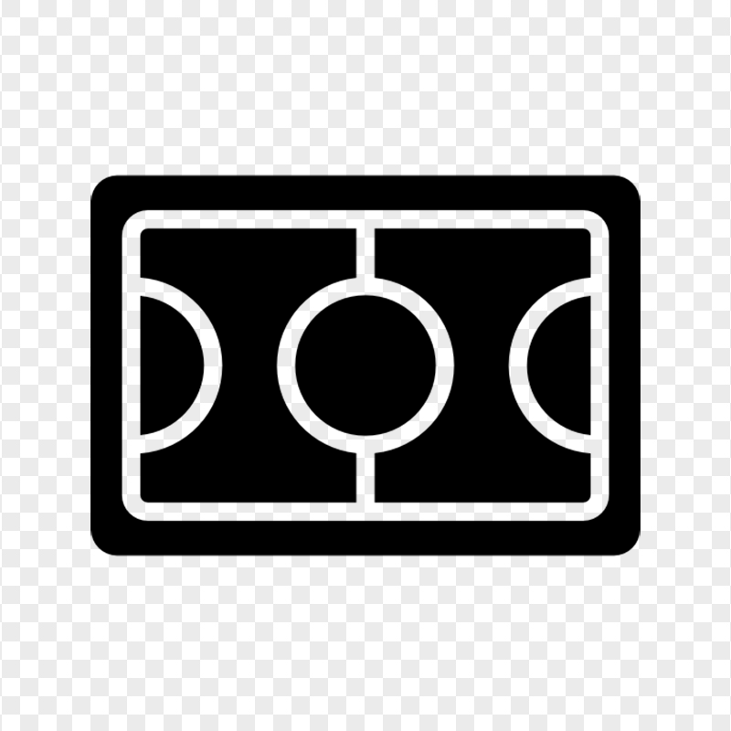 Football Stadium Pitch Top View Black Icon