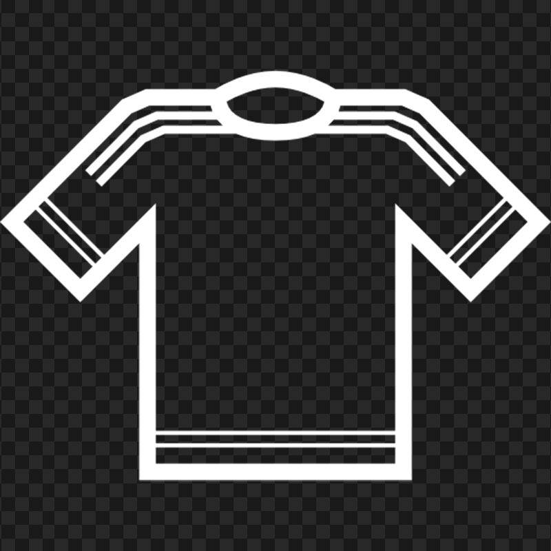 Football T Shirt White Outline Icon