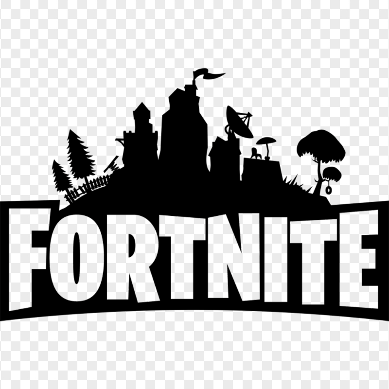 Fortnite logo black and white