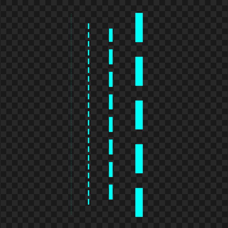 Four Light Blue Dashed Lines PNG Image