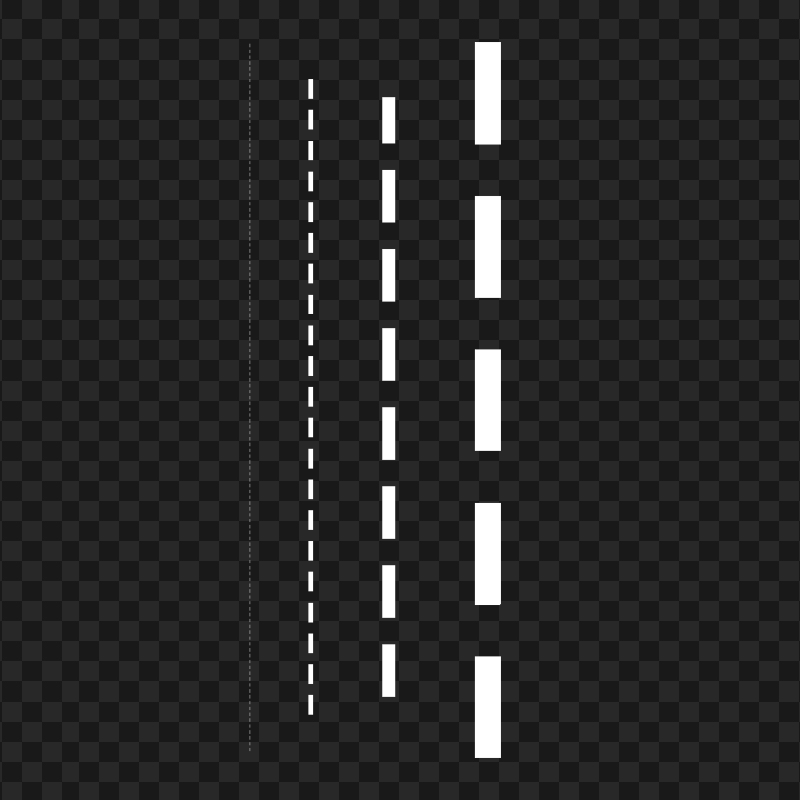 Four White Dashed Lines PNG