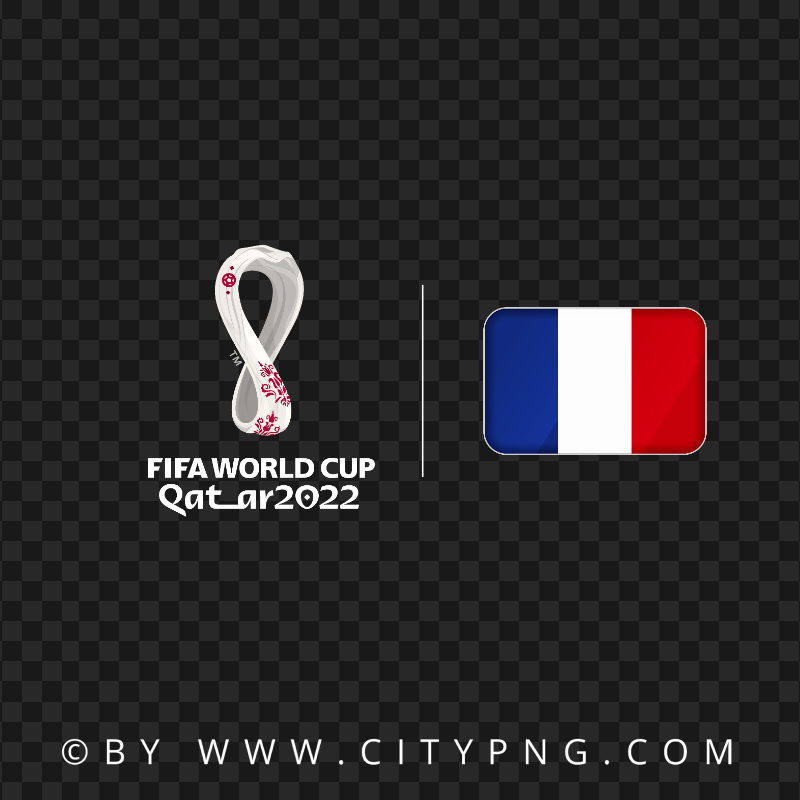 France Flag With Fifa Qatar 2022 World Cup Logo PNG