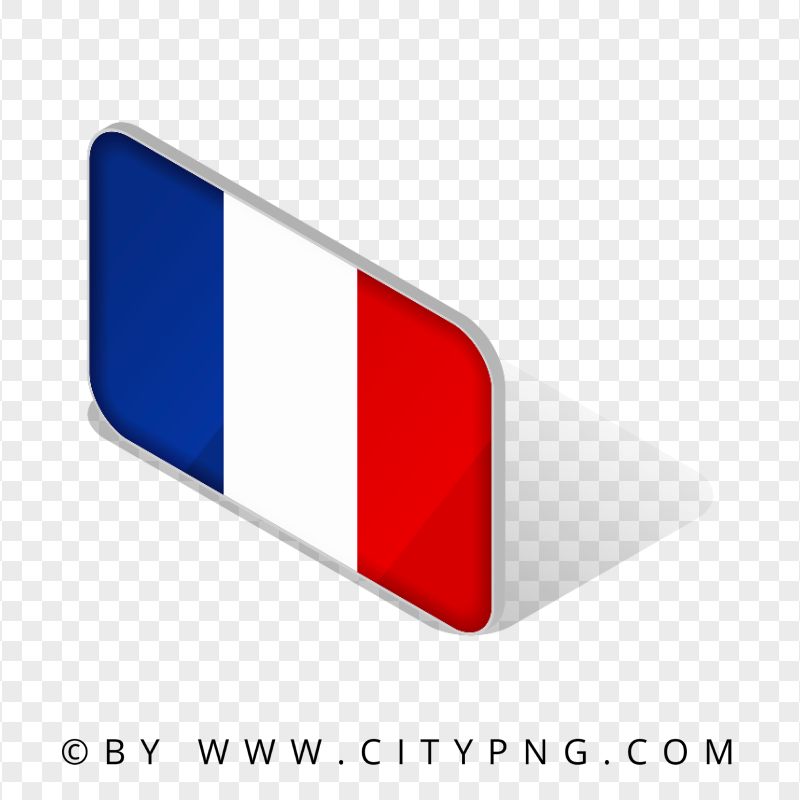 France Isometric 3D Flag Icon HD PNG