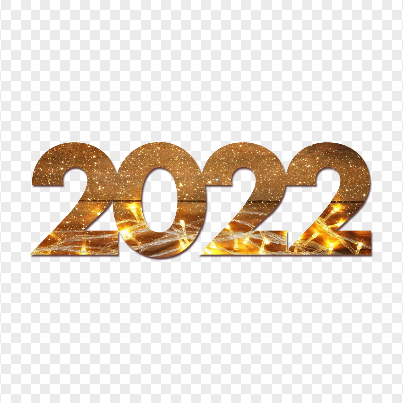 FREE 2022 Text With Christmas Light PNG