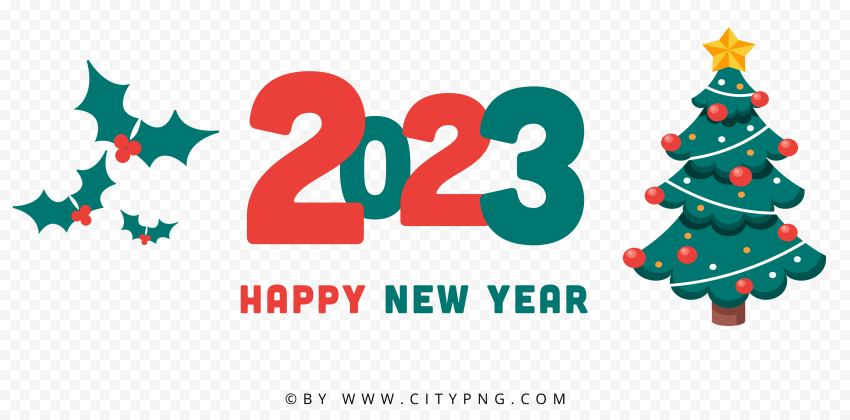 FREE 2023 Happy New Year Vector Illustration PNG