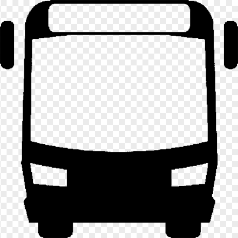 FREE Autobus Autocar Front View Black Icon PNG