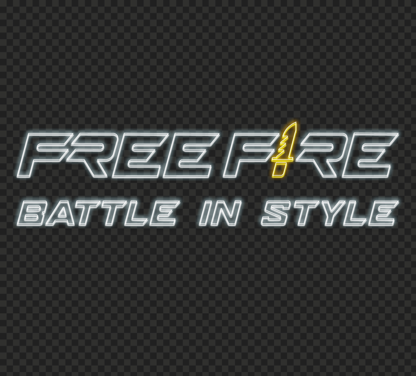 Free Fire New Logo Neon Style PNG Image