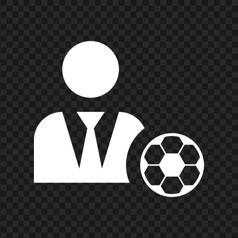 FREE Football Coach Manager White Icon PNG