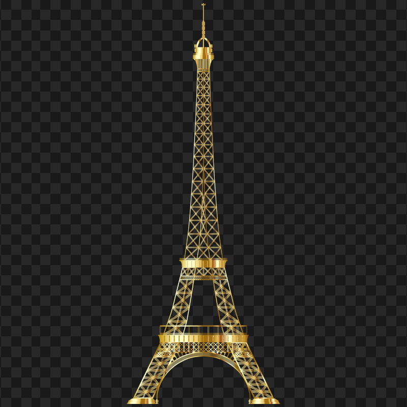 FREE Gold Eiffel Tower France Paris PNG