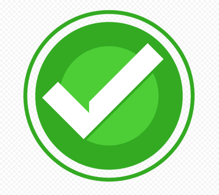 FREE Green Check Mark Round Icon PNG