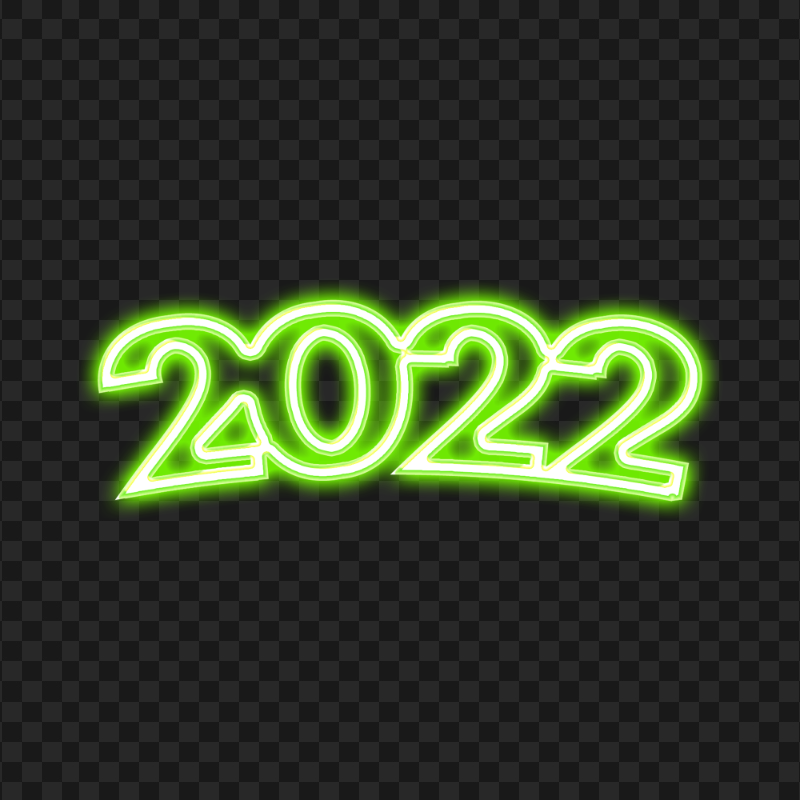 FREE Green Neon Glowing 2022 PNG