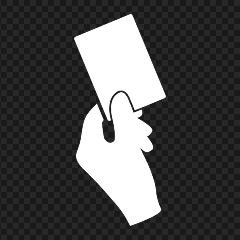 FREE Hand Holding Card White Icon PNG