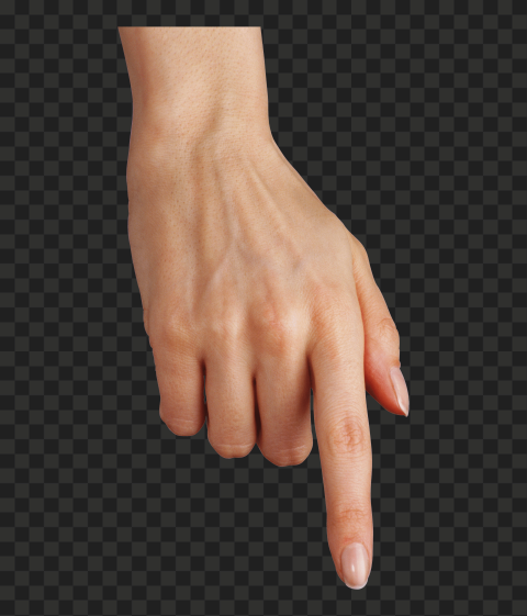 FREE Human Right Hand Finger Pointing Down PNG