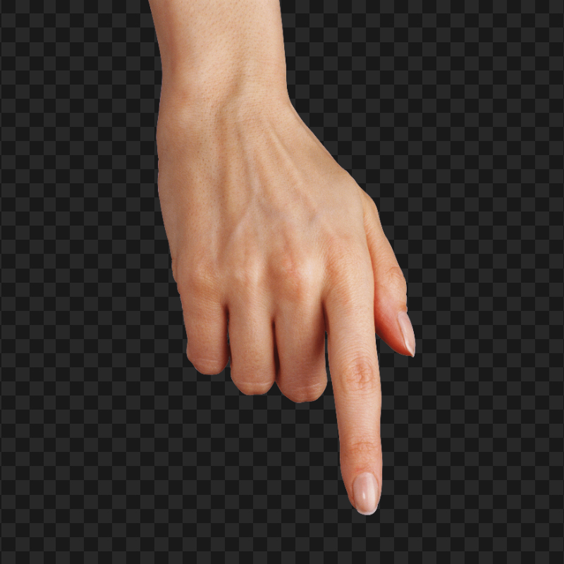 FREE Human Right Hand Finger Pointing Down PNG