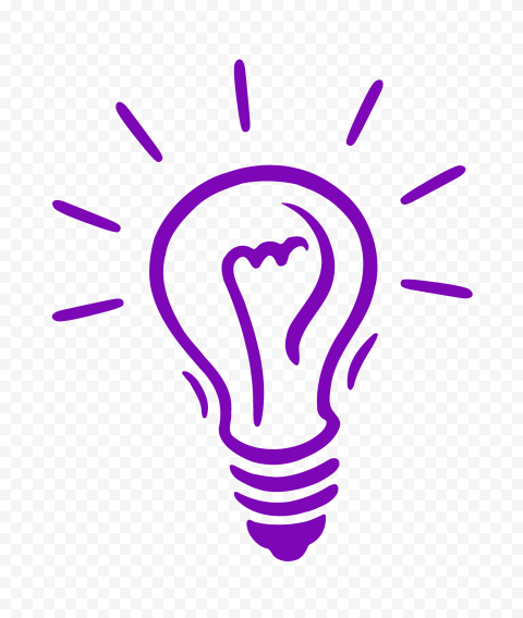 FREE Light Bulb Doodle Drawing Idea Purple Icon PNG