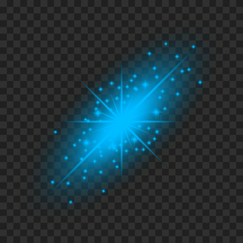FREE Light Sparkle Shining Blue Star Effect PNG