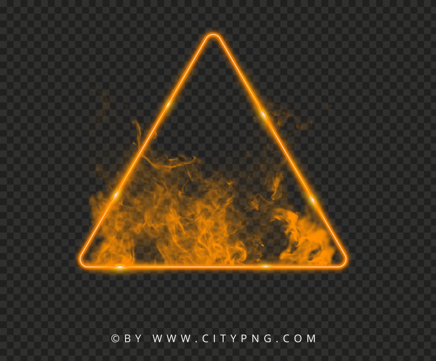 FREE Neon Orange Triangle With Smoke PNG