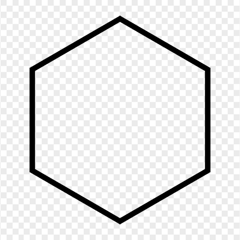 FREE Outline Black Hexagon Frame Shape PNG