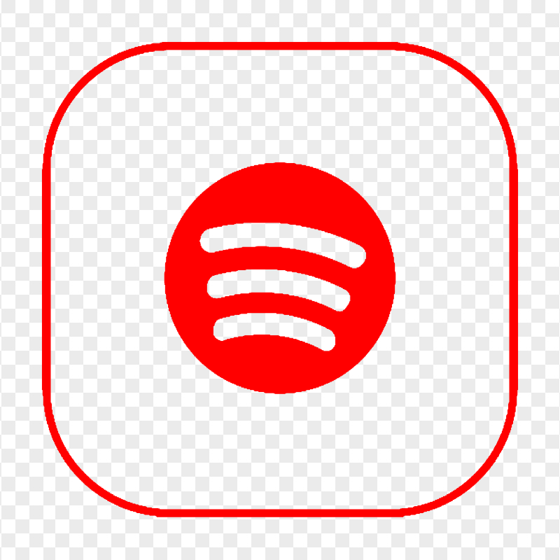 FREE Outline Spotify Square App Icon PNG